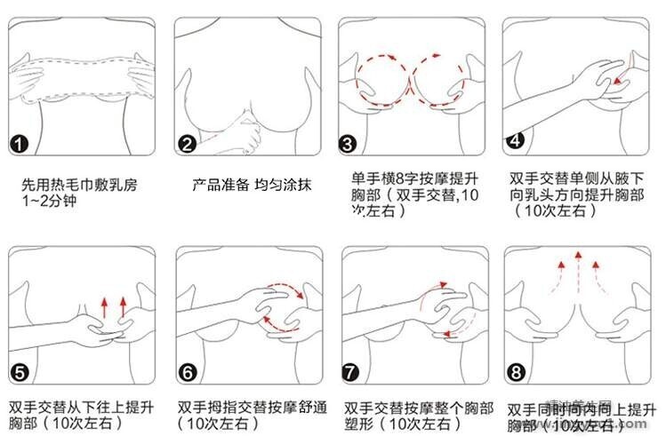 胸部按摩的好处和功效图片_女性按摩胸部图片_胸部按摩的方法图解