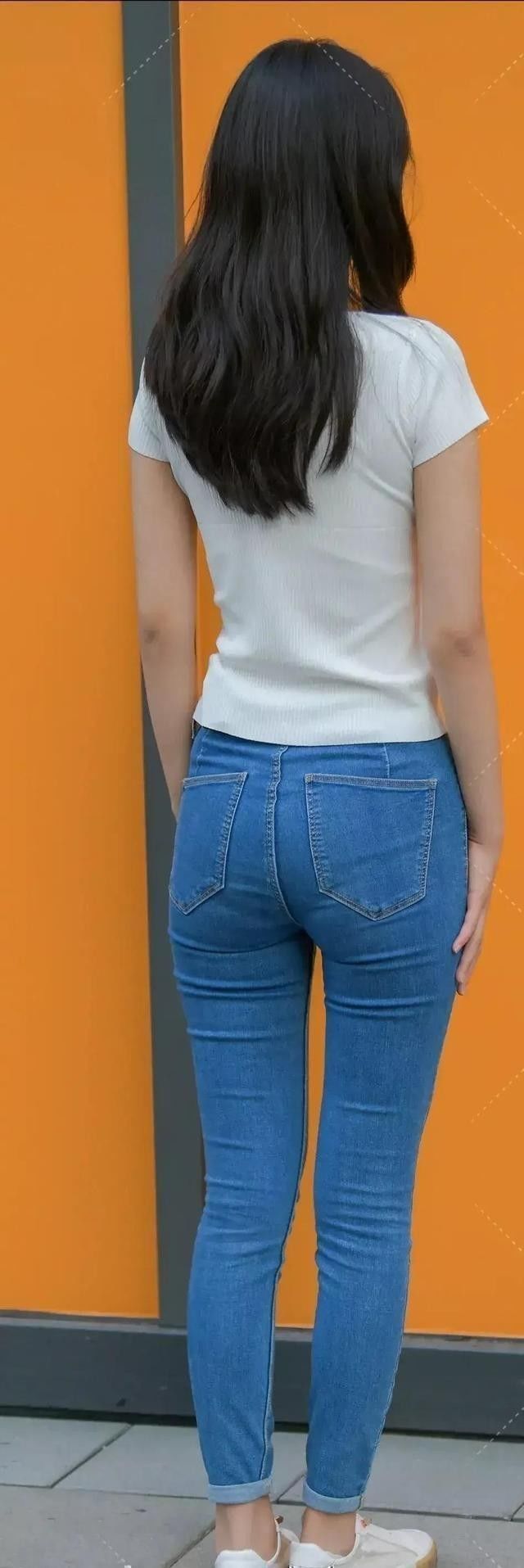 街拍紧身牛仔诱惑_街拍女生紧身牛仔裤裤_紧身牛仔