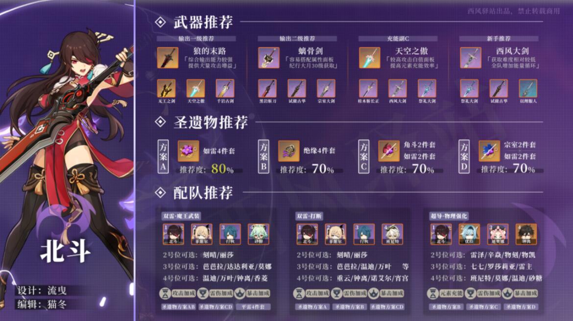 原神北斗武器推荐_原神北斗武器推荐_原神北斗武器推荐